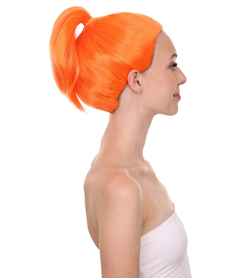 HPO Womens Orange Ponytail Wig | TV/Movie Wigs | Premium Breathable Capless Cap 5 HPO Womens Orange Ponytail Wig | TV/Movie Wigs | Premium Breathable Capless Cap