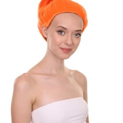 HPO Womens Orange Ponytail Wig | TV/Movie Wigs | Premium Breathable Capless Cap 14 HPO Womens Orange Ponytail Wig | TV/Movie Wigs | Premium Breathable Capless Cap