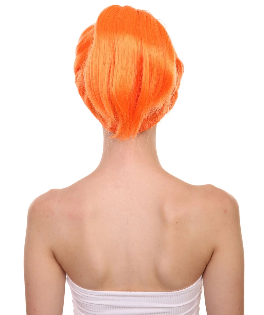 HPO Womens Orange Ponytail Wig | TV/Movie Wigs | Premium Breathable Capless Cap 4 HPO Womens Orange Ponytail Wig | TV/Movie Wigs | Premium Breathable Capless Cap