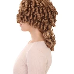HPO Womens Colonial Ladies 18th Century Wig | Golden Brown Historical Wigs | Premium Breathable Capless Cap Women's 11 HPO Womens Colonial Ladies 18th Century Wig | Golden Brown Historical Wigs | Premium Breathable Capless Cap Women's
