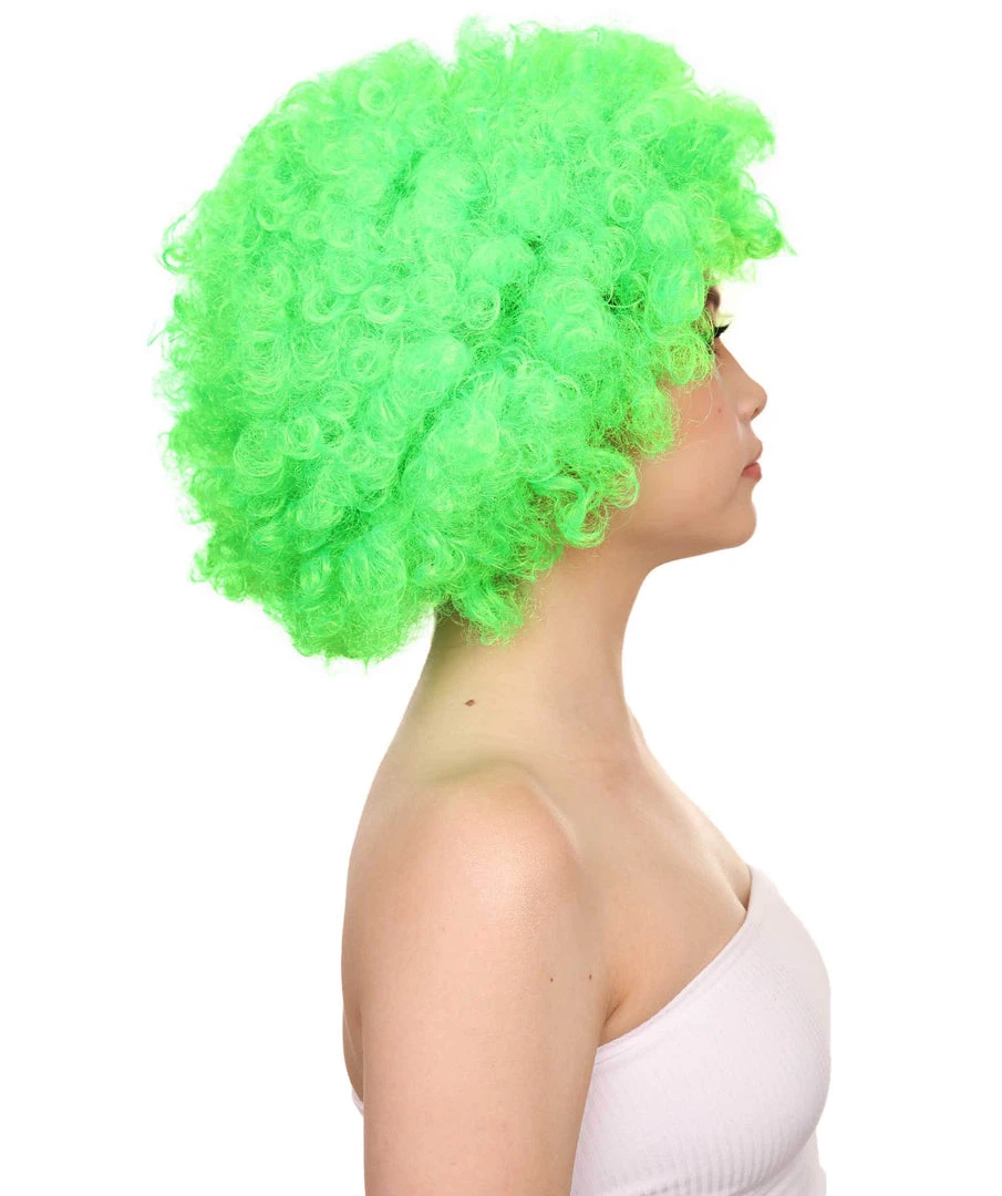 HPO Lime Afro Unisex Wig | Super Size Jumbo Fancy Party Event Ready Halloween Wig Women's 5 HPO Lime Afro Unisex Wig | Super Size Jumbo Fancy Party Event Ready Halloween Wig Women's