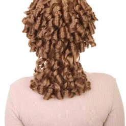 HPO Womens Colonial Ladies 18th Century Wig | Golden Brown Historical Wigs | Premium Breathable Capless Cap Women's 12 HPO Womens Colonial Ladies 18th Century Wig | Golden Brown Historical Wigs | Premium Breathable Capless Cap Women's