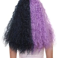 HPO Men's Adult Womens Long Wig | Wavy Purple & Black Wig | Premium Breathable Capless Cap 14 HPO Men's Adult Womens Long Wig | Wavy Purple & Black Wig | Premium Breathable Capless Cap