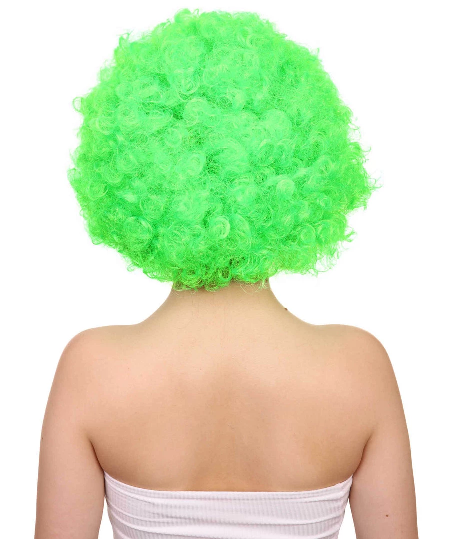 HPO Lime Afro Unisex Wig | Super Size Jumbo Fancy Party Event Ready Halloween Wig Women's 4 HPO Lime Afro Unisex Wig | Super Size Jumbo Fancy Party Event Ready Halloween Wig Women's