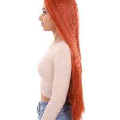 HPO Women's Inhumans Medusa Wig | Coral Orange Pumpkin Long Straight Wig | Premium Breathable Capless Cap 11 HPO Women's Inhumans Medusa Wig | Coral Orange Pumpkin Long Straight Wig | Premium Breathable Capless Cap