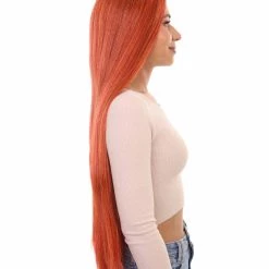 HPO Women's Inhumans Medusa Wig | Coral Orange Pumpkin Long Straight Wig | Premium Breathable Capless Cap 13 HPO Women's Inhumans Medusa Wig | Coral Orange Pumpkin Long Straight Wig | Premium Breathable Capless Cap