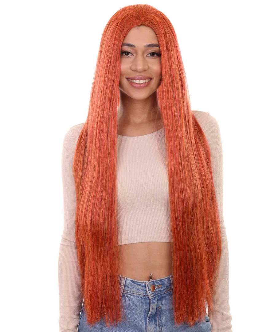 HPO Women's Inhumans Medusa Wig | Coral Orange Pumpkin Long Straight Wig | Premium Breathable Capless Cap 1 HPO Women's Inhumans Medusa Wig | Coral Orange Pumpkin Long Straight Wig | Premium Breathable Capless Cap