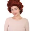 HPO Women's Colonial Historical Lady Wigs | Auburn Halloween Wigs | Premium Breathable Capless Cap
