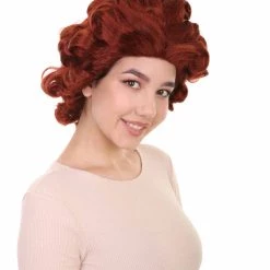 HPO Women's Colonial Historical Lady Wigs | Auburn Halloween Wigs | Premium Breathable Capless Cap 14 HPO Women's Colonial Historical Lady Wigs | Auburn Halloween Wigs | Premium Breathable Capless Cap