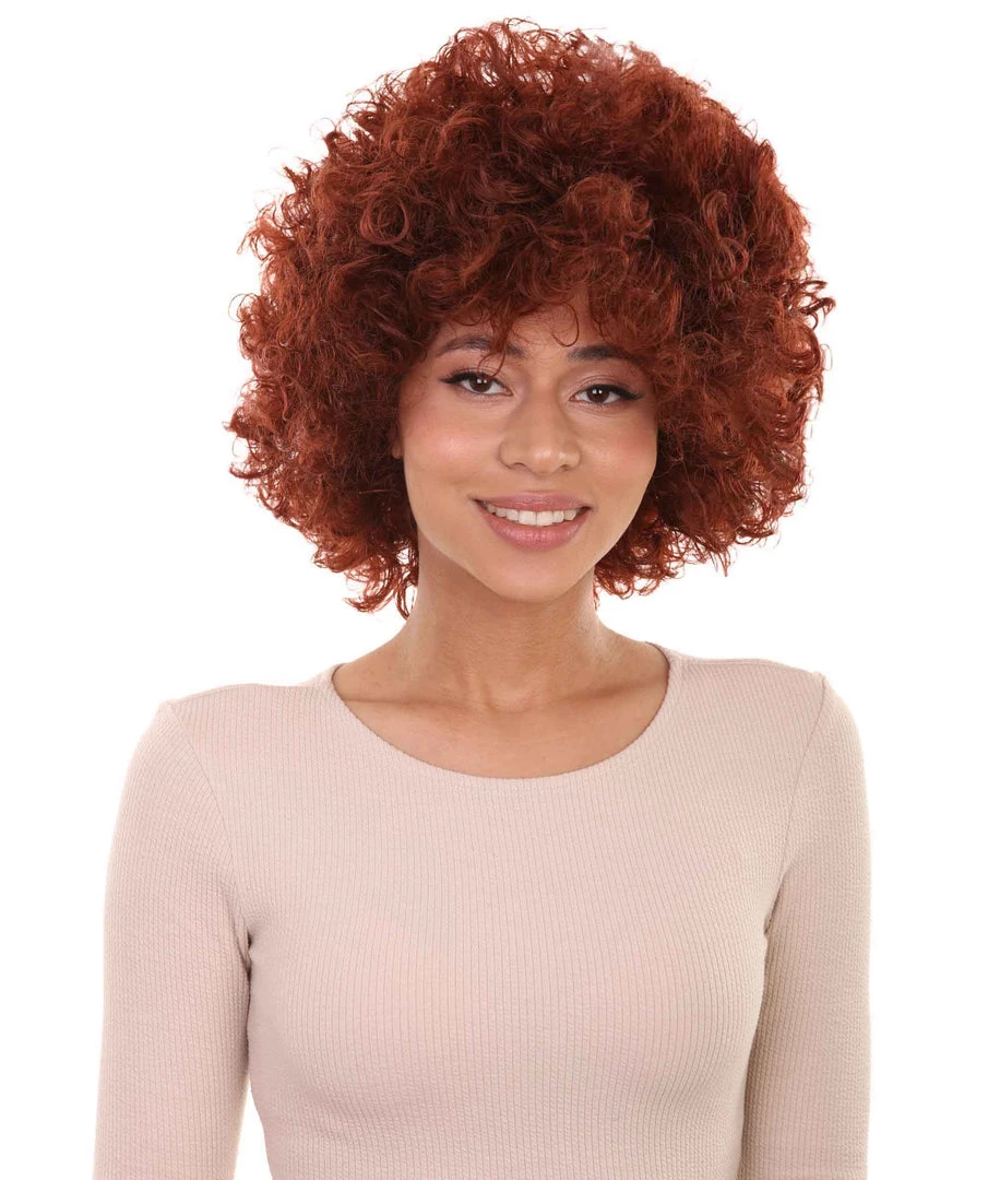 HPO Burgundy Afro Unisex Wig | Super Size Jumbo Party Event Ready Cosplay Halloween Wig Women's 1 HPO Burgundy Afro Unisex Wig | Super Size Jumbo Party Event Ready Cosplay Halloween Wig Women's
