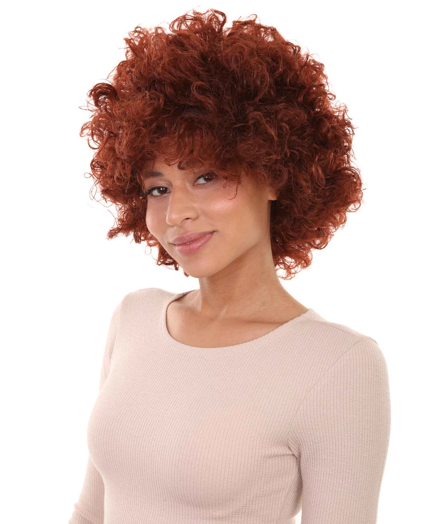 HPO Burgundy Afro Unisex Wig | Super Size Jumbo Party Event Ready Cosplay Halloween Wig Women's 2 HPO Burgundy Afro Unisex Wig | Super Size Jumbo Party Event Ready Cosplay Halloween Wig Women's