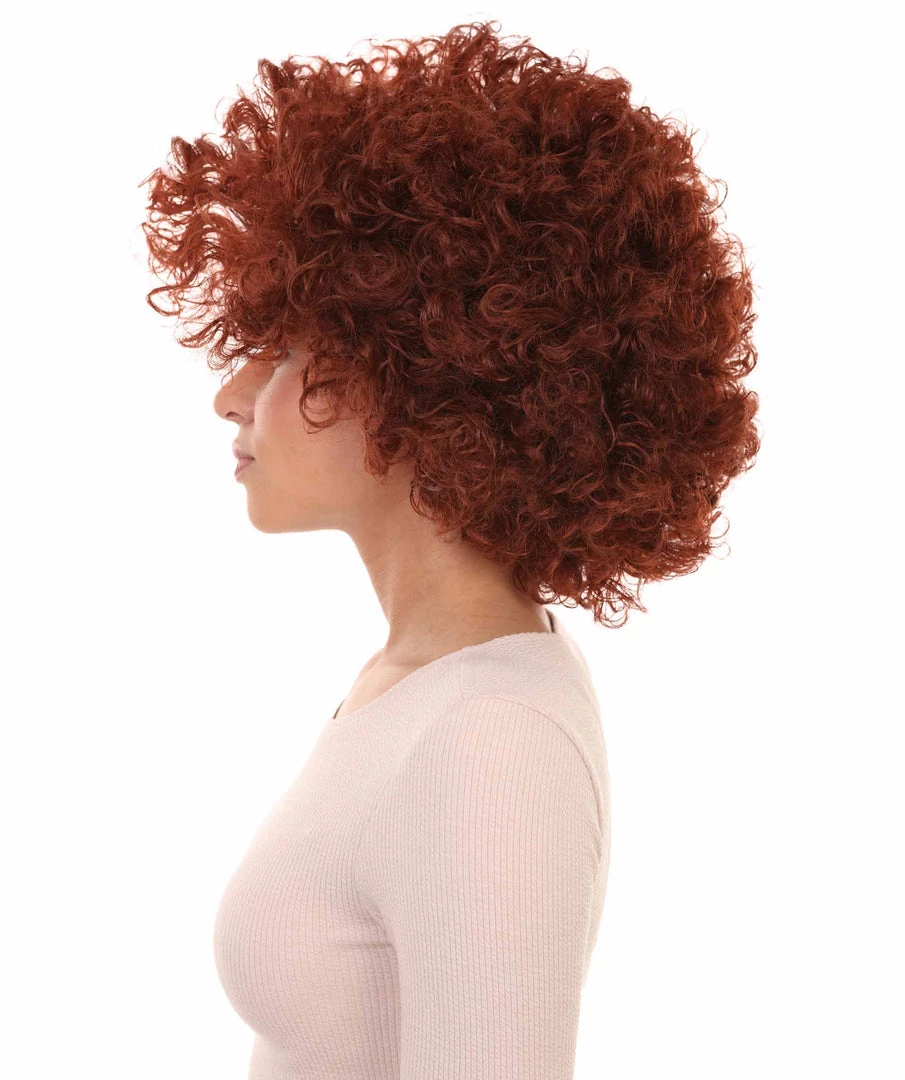 HPO Burgundy Afro Unisex Wig | Super Size Jumbo Party Event Ready Cosplay Halloween Wig Women's 3 HPO Burgundy Afro Unisex Wig | Super Size Jumbo Party Event Ready Cosplay Halloween Wig Women's