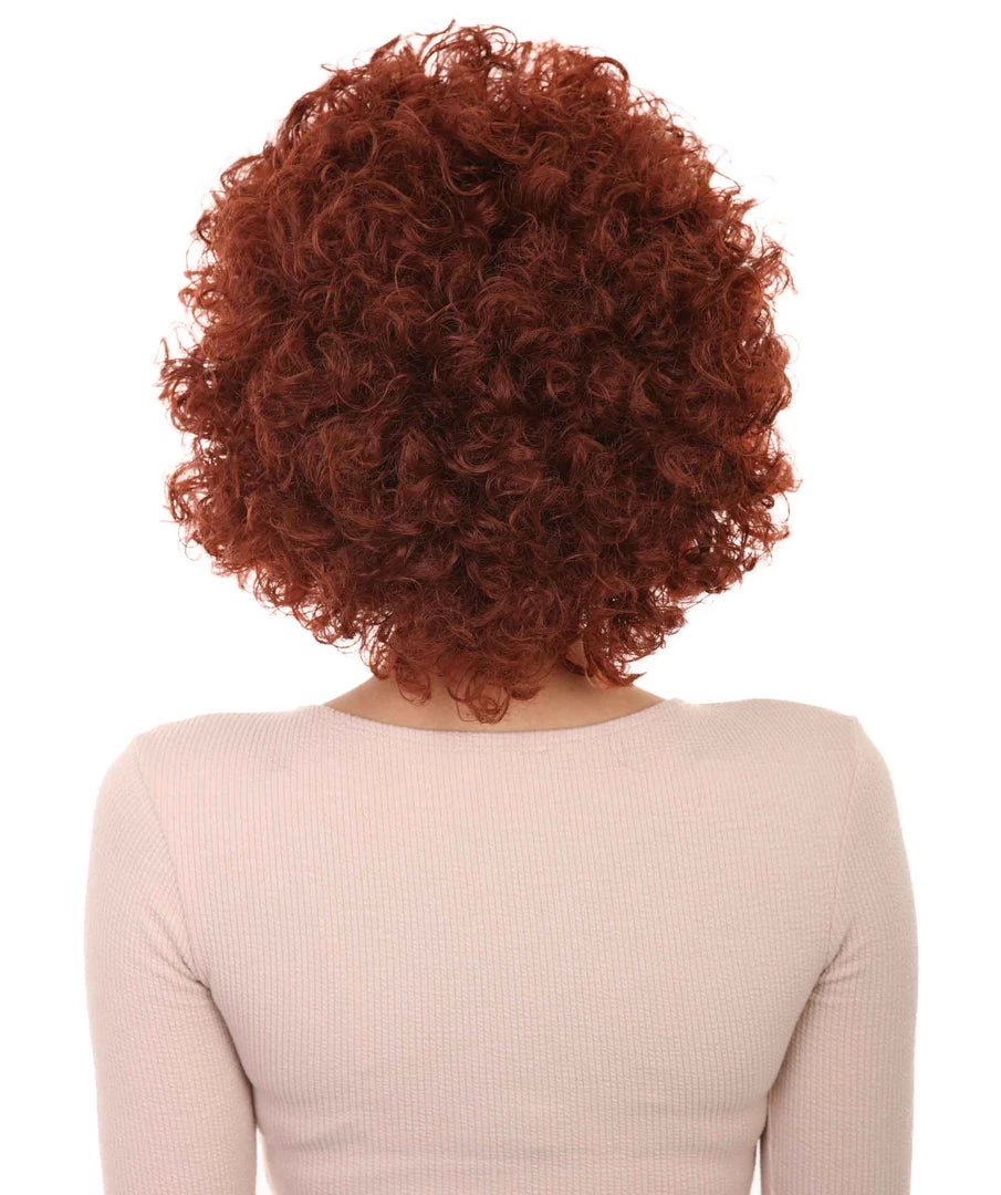 HPO Burgundy Afro Unisex Wig | Super Size Jumbo Party Event Ready Cosplay Halloween Wig Women's 4 HPO Burgundy Afro Unisex Wig | Super Size Jumbo Party Event Ready Cosplay Halloween Wig Women's