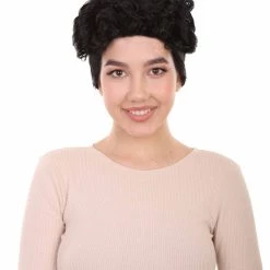 HPO Womens French Colonial Historical Wig | Black Cosplay Wigs | Premium Breathable Capless Cap