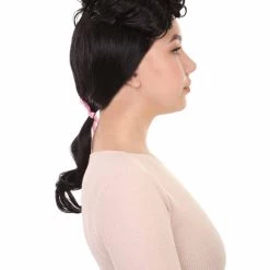 HPO Womens French Colonial Historical Wig | Black Cosplay Wigs | Premium Breathable Capless Cap 13 HPO Womens French Colonial Historical Wig | Black Cosplay Wigs | Premium Breathable Capless Cap