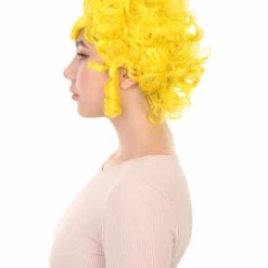 HPO Women's Women Colonial Curly Wigs | Yellow Cosplay Halloween Wigs | Premium Breathable Capless Cap 11 HPO Women's Women Colonial Curly Wigs | Yellow Cosplay Halloween Wigs | Premium Breathable Capless Cap