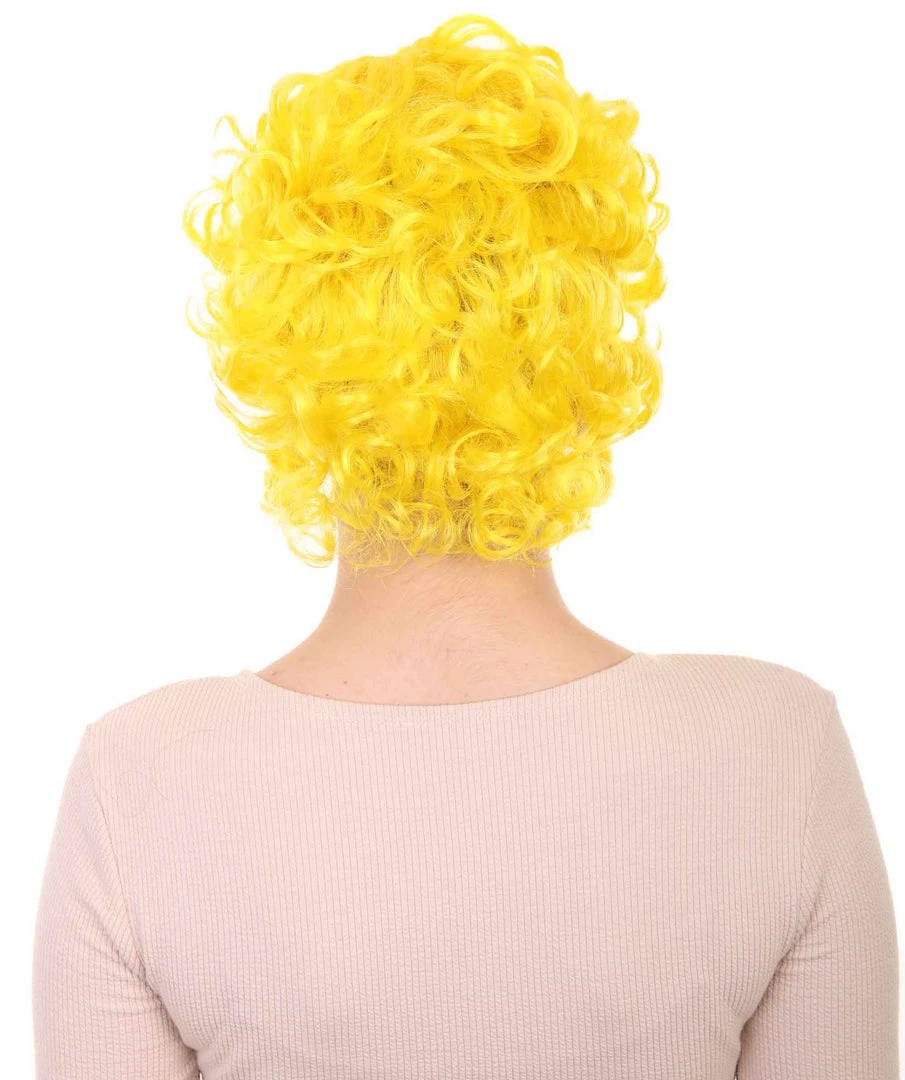 HPO Women's Women Colonial Curly Wigs | Yellow Cosplay Halloween Wigs | Premium Breathable Capless Cap 4 HPO Women's Women Colonial Curly Wigs | Yellow Cosplay Halloween Wigs | Premium Breathable Capless Cap