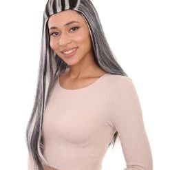 HPO Monster Womens Wig | Two Toned Cosplay Halloween Wig | Premium Breathable Capless Cap 12 HPO Monster Womens Wig | Two Toned Cosplay Halloween Wig | Premium Breathable Capless Cap