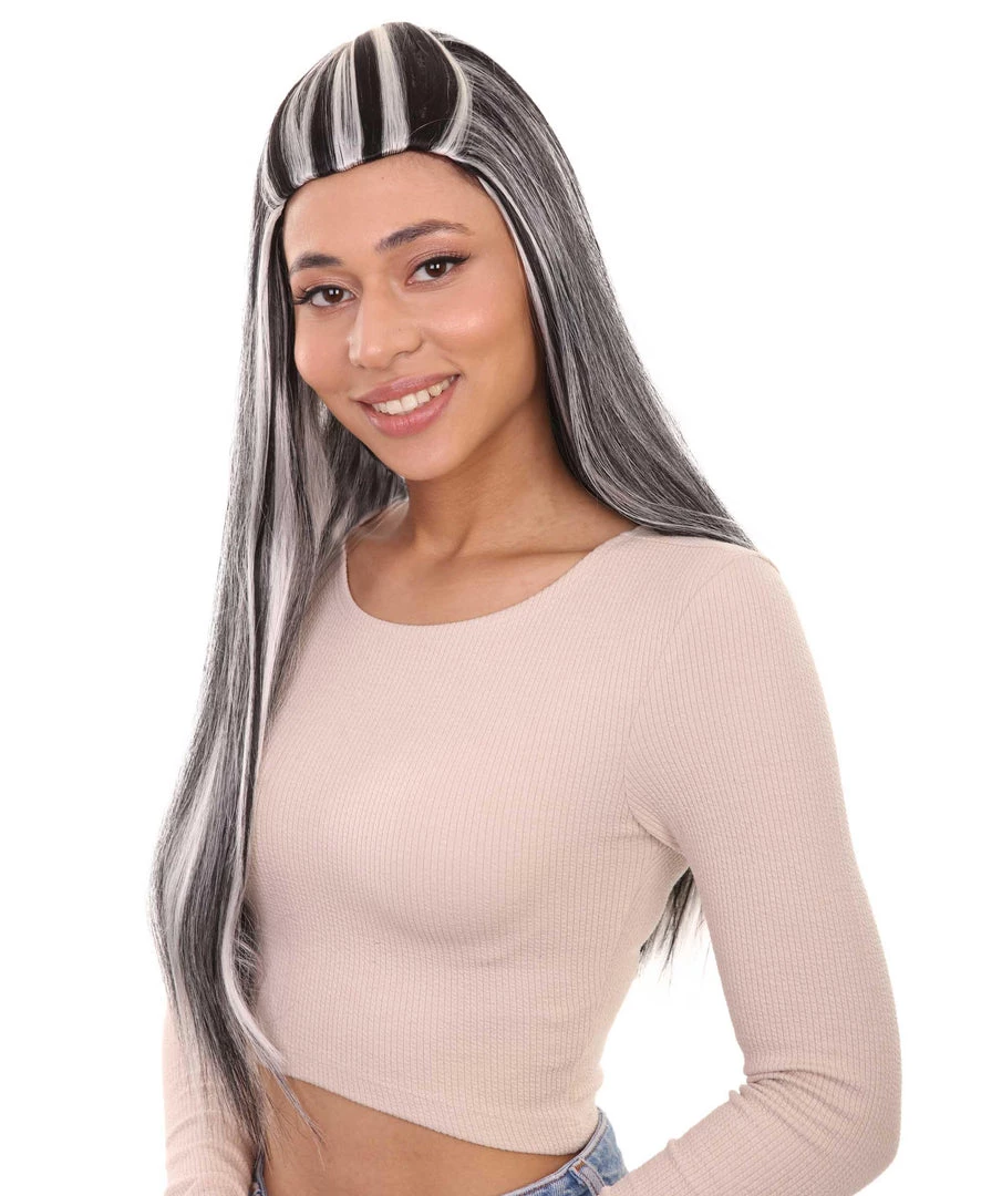 HPO Monster Womens Wig | Two Toned Cosplay Halloween Wig | Premium Breathable Capless Cap 3 HPO Monster Womens Wig | Two Toned Cosplay Halloween Wig | Premium Breathable Capless Cap