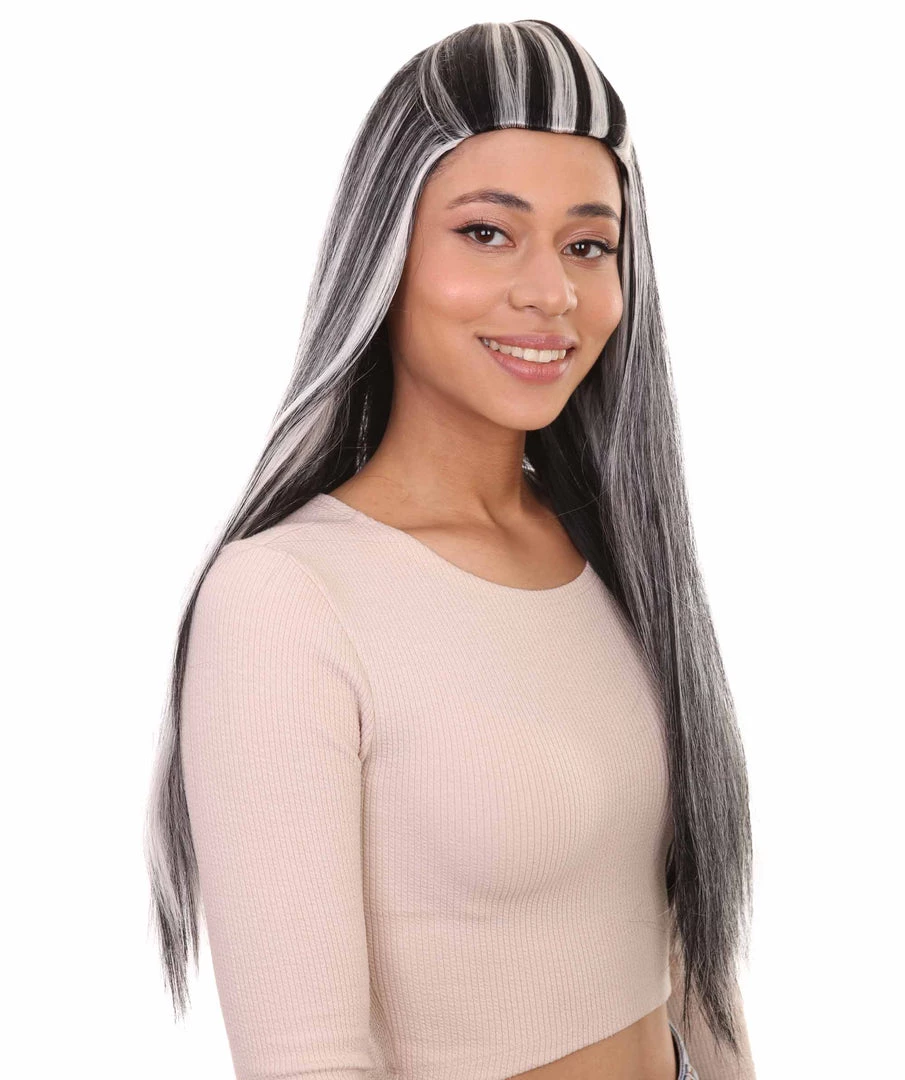 HPO Monster Womens Wig | Two Toned Cosplay Halloween Wig | Premium Breathable Capless Cap 7 HPO Monster Womens Wig | Two Toned Cosplay Halloween Wig | Premium Breathable Capless Cap