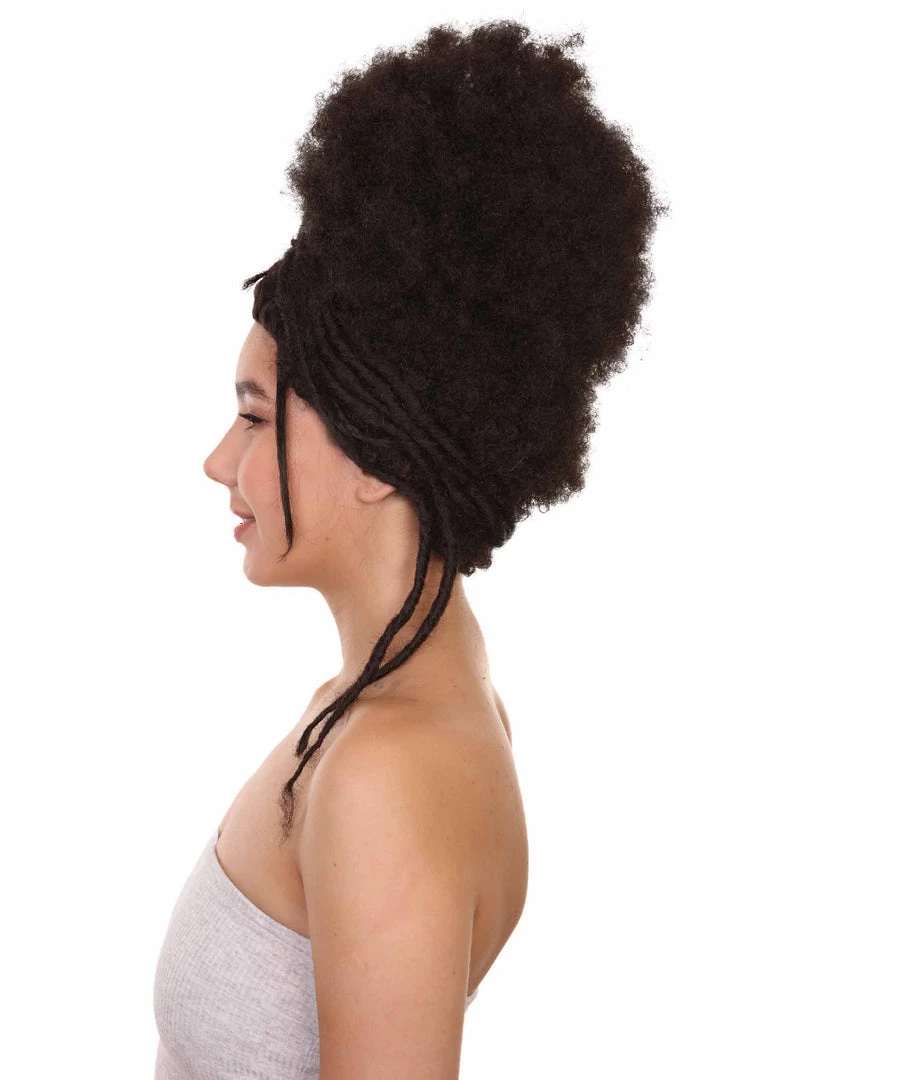 Adult Women's 16" Inch Medium Length Halloween Cosplay Afro Puff Good As Hell Goddess Costume Wig, Synthetic Fiber Hair With Braids, | HPO 3 Adult Women's 16" Inch Medium Length Halloween Cosplay Afro Puff Good As Hell Goddess Costume Wig, Synthetic Fiber Hair With Braids, | HPO