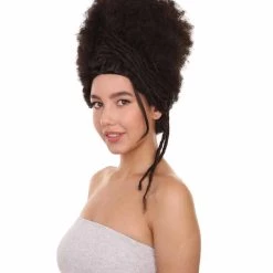 Adult Women's 16" Inch Medium Length Halloween Cosplay Afro Puff Good As Hell Goddess Costume Wig, Synthetic Fiber Hair With Braids, | HPO