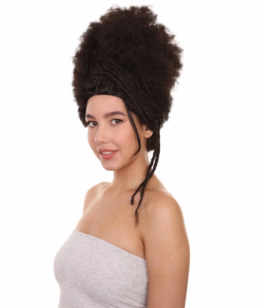 Adult Women's 16" Inch Medium Length Halloween Cosplay Afro Puff Good As Hell Goddess Costume Wig, Synthetic Fiber Hair With Braids, | HPO 2 Adult Women's 16" Inch Medium Length Halloween Cosplay Afro Puff Good As Hell Goddess Costume Wig, Synthetic Fiber Hair With Braids, | HPO