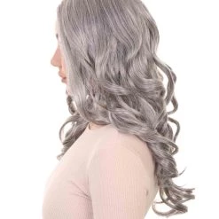 HPO Womens Medium Wavy Wigs | Gray Cosplay Wigs | Premium Breathable Capless Cap Women's 11 HPO Womens Medium Wavy Wigs | Gray Cosplay Wigs | Premium Breathable Capless Cap Women's