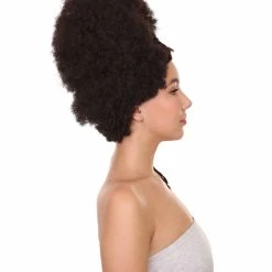 Adult Women's 16" Inch Medium Length Halloween Cosplay Afro Puff Good As Hell Goddess Costume Wig, Synthetic Fiber Hair With Braids, | HPO 13 Adult Women's 16