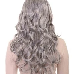 HPO Womens Medium Wavy Wigs | Gray Cosplay Wigs | Premium Breathable Capless Cap Women's 12 HPO Womens Medium Wavy Wigs | Gray Cosplay Wigs | Premium Breathable Capless Cap Women's
