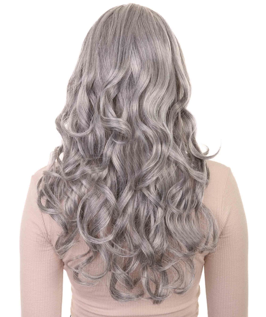 HPO Womens Medium Wavy Wigs | Gray Cosplay Wigs | Premium Breathable Capless Cap Women's 4 HPO Womens Medium Wavy Wigs | Gray Cosplay Wigs | Premium Breathable Capless Cap Women's