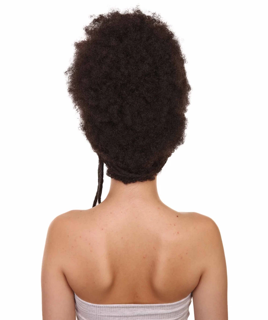 Adult Women's 16" Inch Medium Length Halloween Cosplay Afro Puff Good As Hell Goddess Costume Wig, Synthetic Fiber Hair With Braids, | HPO 4 Adult Women's 16" Inch Medium Length Halloween Cosplay Afro Puff Good As Hell Goddess Costume Wig, Synthetic Fiber Hair With Braids, | HPO
