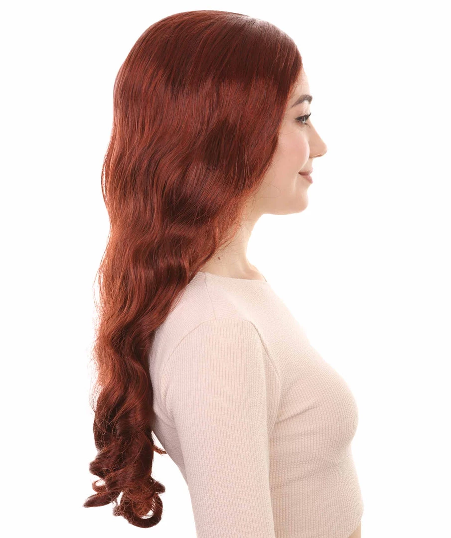 HPO Long Auburn Wavy Womens Wigs | Natural Looking Fancy Wig | Premium Breathable Capless Cap Women's 5 HPO Long Auburn Wavy Womens Wigs | Natural Looking Fancy Wig | Premium Breathable Capless Cap Women's