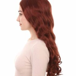 HPO Long Auburn Wavy Womens Wigs | Natural Looking Fancy Wig | Premium Breathable Capless Cap Women's 11 HPO Long Auburn Wavy Womens Wigs | Natural Looking Fancy Wig | Premium Breathable Capless Cap Women's