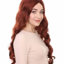 HPO Long Auburn Wavy Womens Wigs | Natural Looking Fancy Wig | Premium Breathable Capless Cap Women's 14 HPO Long Auburn Wavy Womens Wigs | Natural Looking Fancy Wig | Premium Breathable Capless Cap Women's