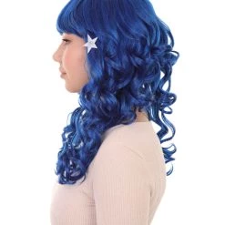 HPO Carnival Womens Wig | Blue Long Curly Party Event Ready Cosplay Halloween Wig | Premium Breathable Capless Cap 11 HPO Carnival Womens Wig | Blue Long Curly Party Event Ready Cosplay Halloween Wig | Premium Breathable Capless Cap
