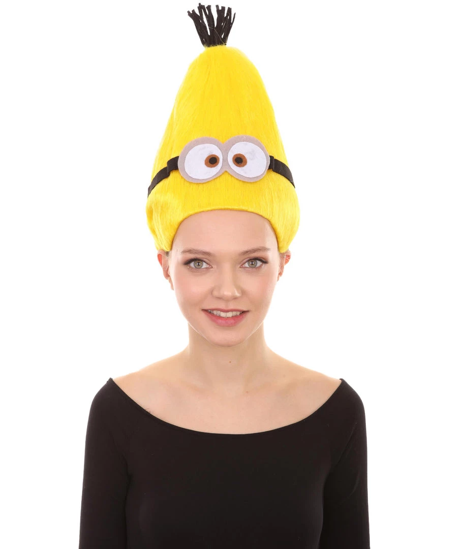 HPO Animation Yellow Unisex Wig | Yellow Tall Cartoon Film Series Wig | Premium Breathable Capless Cap Kids 1 HPO Animation Yellow Unisex Wig | Yellow Tall Cartoon Film Series Wig | Premium Breathable Capless Cap Kids