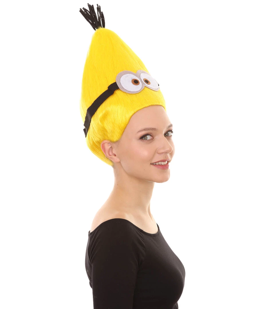 HPO Animation Yellow Unisex Wig | Yellow Tall Cartoon Film Series Wig | Premium Breathable Capless Cap Kids 6 HPO Animation Yellow Unisex Wig | Yellow Tall Cartoon Film Series Wig | Premium Breathable Capless Cap Kids