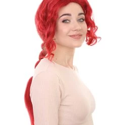 HPO Red Poison Villain Wig | Neon Red Women's Wig | Premium Breathable Capless Cap 14 HPO Red Poison Villain Wig | Neon Red Women's Wig | Premium Breathable Capless Cap