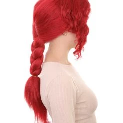 HPO Red Poison Villain Wig | Neon Red Women's Wig | Premium Breathable Capless Cap 13 HPO Red Poison Villain Wig | Neon Red Women's Wig | Premium Breathable Capless Cap