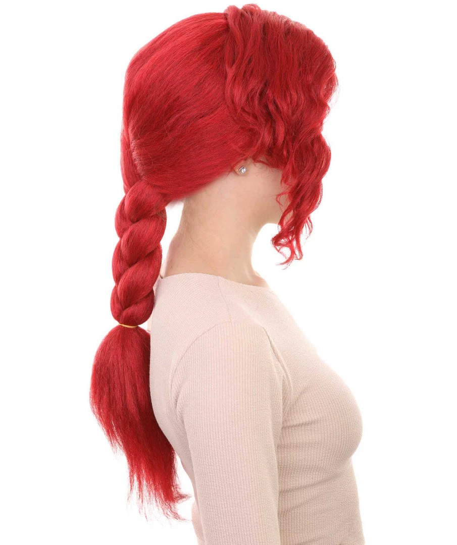 HPO Red Poison Villain Wig | Neon Red Women's Wig | Premium Breathable Capless Cap 5 HPO Red Poison Villain Wig | Neon Red Women's Wig | Premium Breathable Capless Cap