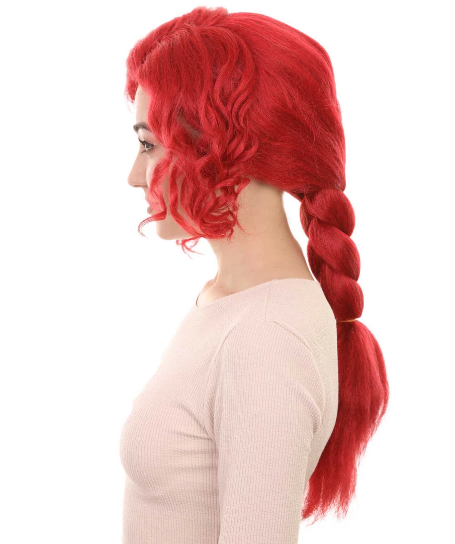 HPO Red Poison Villain Wig | Neon Red Women's Wig | Premium Breathable Capless Cap 3 HPO Red Poison Villain Wig | Neon Red Women's Wig | Premium Breathable Capless Cap