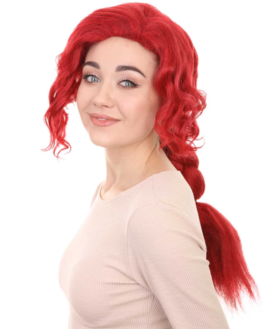 HPO Red Poison Villain Wig | Neon Red Women's Wig | Premium Breathable Capless Cap 2 HPO Red Poison Villain Wig | Neon Red Women's Wig | Premium Breathable Capless Cap