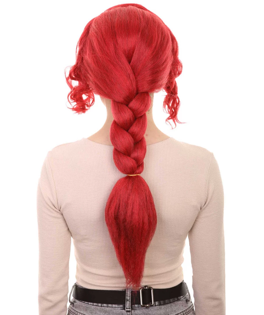 HPO Red Poison Villain Wig | Neon Red Women's Wig | Premium Breathable Capless Cap 4 HPO Red Poison Villain Wig | Neon Red Women's Wig | Premium Breathable Capless Cap