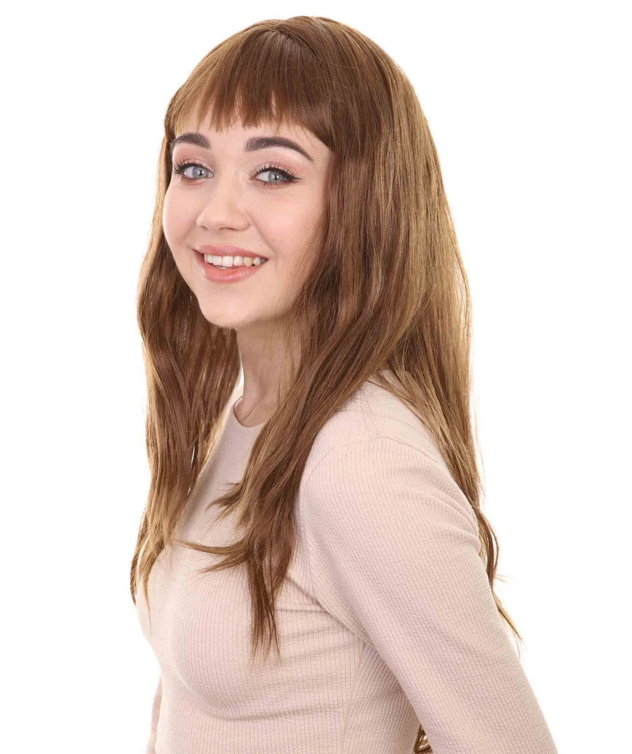 HPO Women's Womens Adult Drama Wig | Brown TV/Movie Wigs | Premium Breathable Capless Cap 2 HPO Women's Womens Adult Drama Wig | Brown TV/Movie Wigs | Premium Breathable Capless Cap