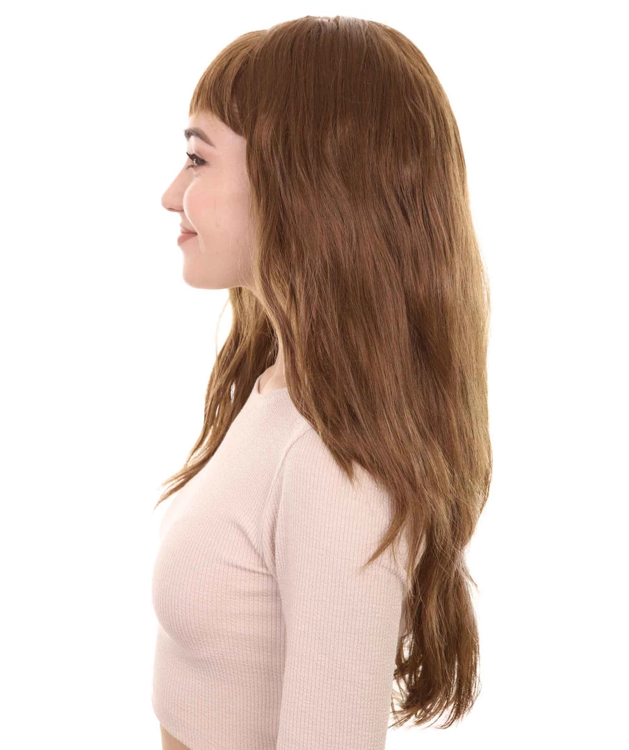 HPO Women's Womens Adult Drama Wig | Brown TV/Movie Wigs | Premium Breathable Capless Cap 3 HPO Women's Womens Adult Drama Wig | Brown TV/Movie Wigs | Premium Breathable Capless Cap