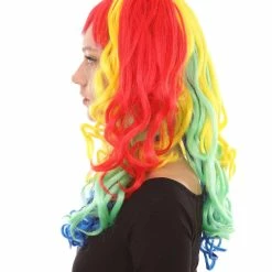 HPO Women Long Wavy Cosplay Rainbow Wig | Premium Breathable Capless Cap Women's 11 HPO Women Long Wavy Cosplay Rainbow Wig | Premium Breathable Capless Cap Women's