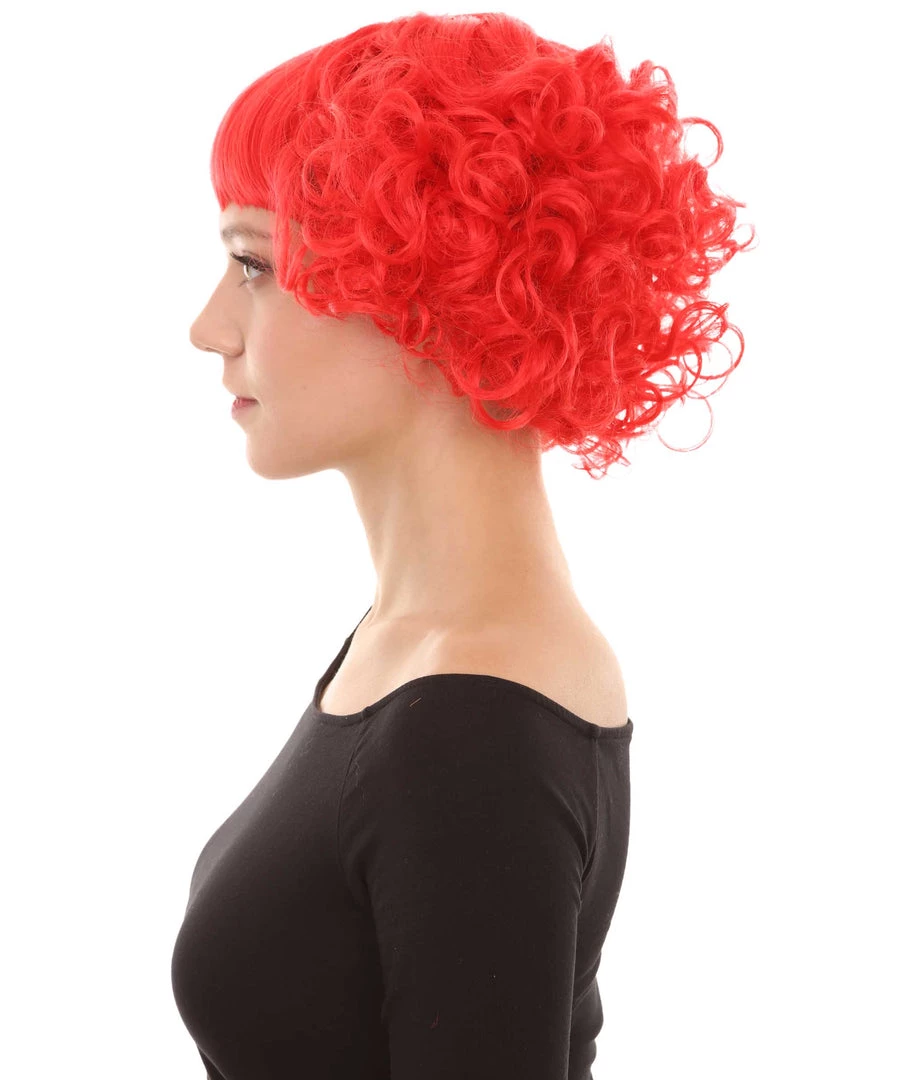 HPO Women's Short Red Cute Curly Wavy Wig | Party Ready Fancy Cosplay Halloween Wig | Premium Breathable Capless Cap 3 HPO Women's Short Red Cute Curly Wavy Wig | Party Ready Fancy Cosplay Halloween Wig | Premium Breathable Capless Cap