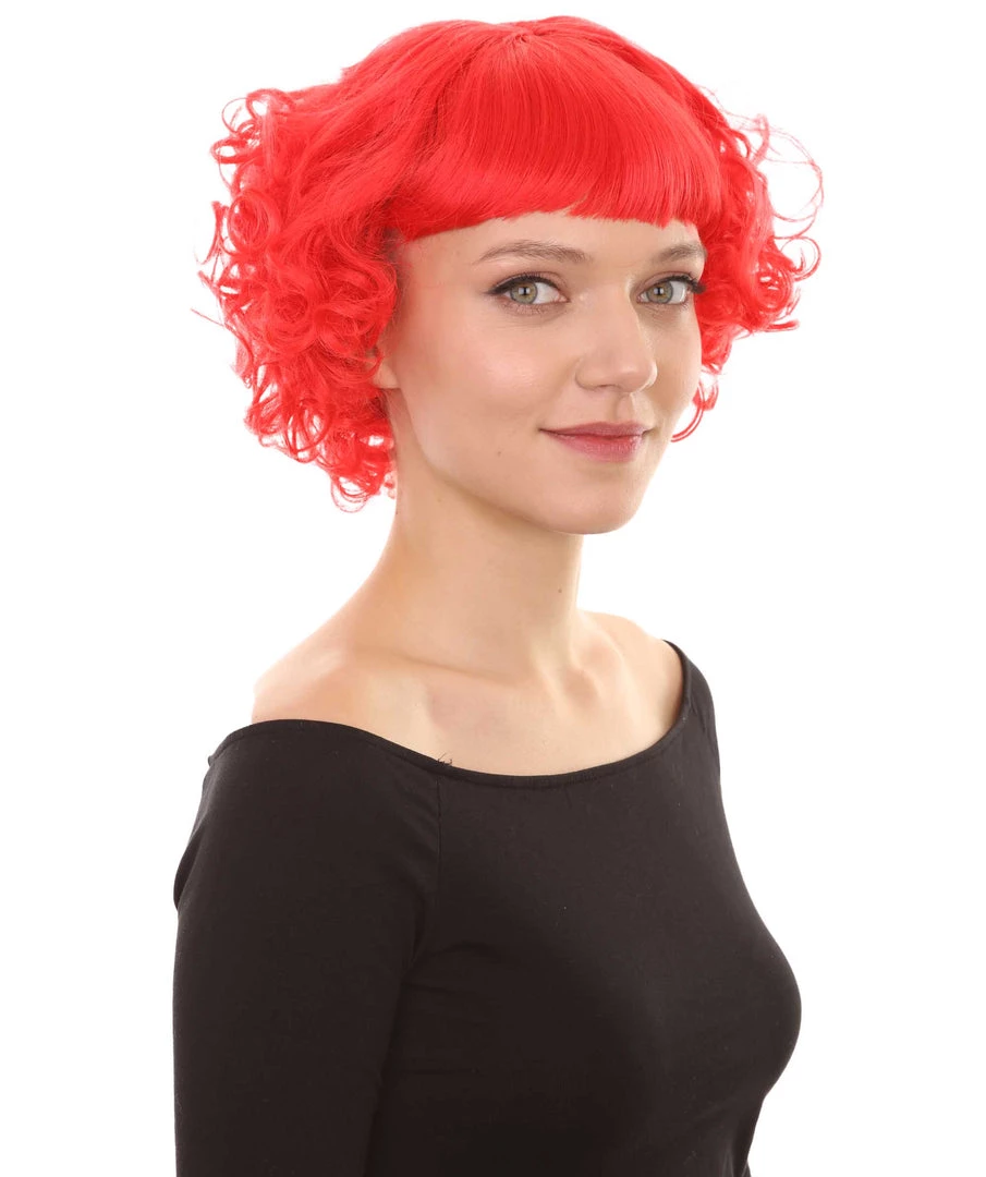 HPO Women's Short Red Cute Curly Wavy Wig | Party Ready Fancy Cosplay Halloween Wig | Premium Breathable Capless Cap 6 HPO Women's Short Red Cute Curly Wavy Wig | Party Ready Fancy Cosplay Halloween Wig | Premium Breathable Capless Cap