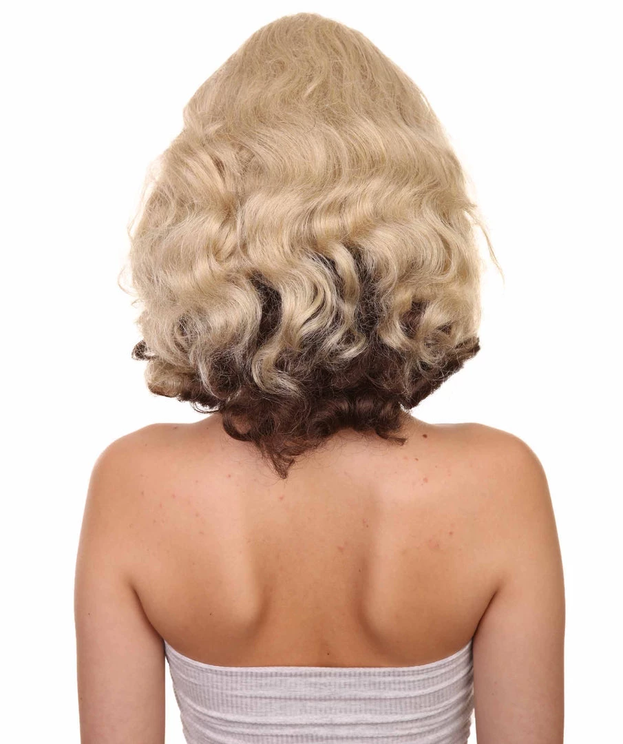 Adult Women's 15" Inch Medium Length Halloween Cosplay Flirting With The 50's Bouffant Updo Costume Wig, Synthetic Soft Fiber Hair With Pink Bow, | HPO 4 Adult Women's 15" Inch Medium Length Halloween Cosplay Flirting With The 50's Bouffant Updo Costume Wig, Synthetic Soft Fiber Hair With Pink Bow, | HPO